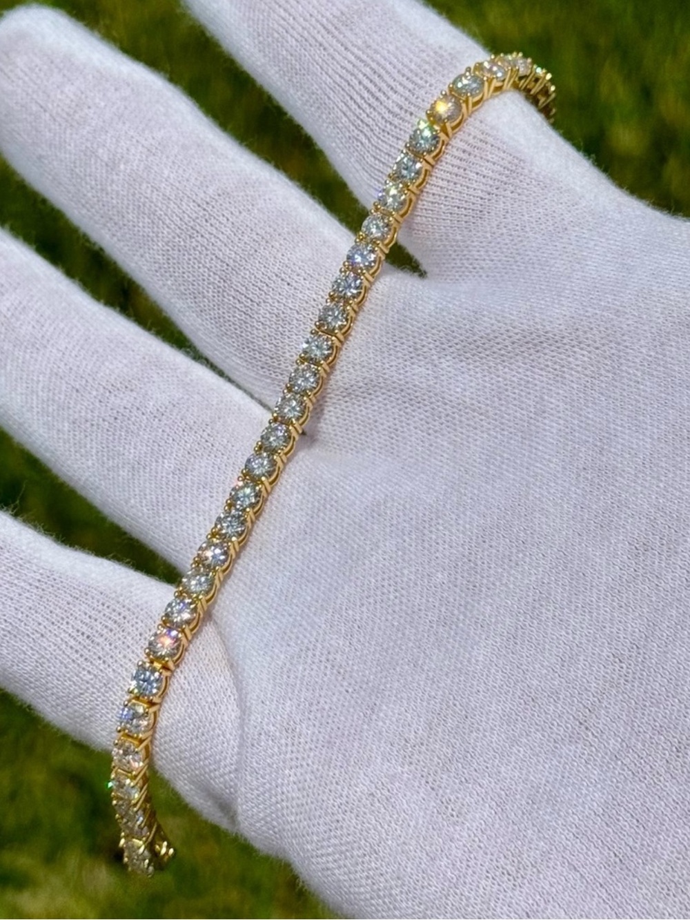 18K Gold Plated, 11.7CTW Moissanite Tennis Bracelet